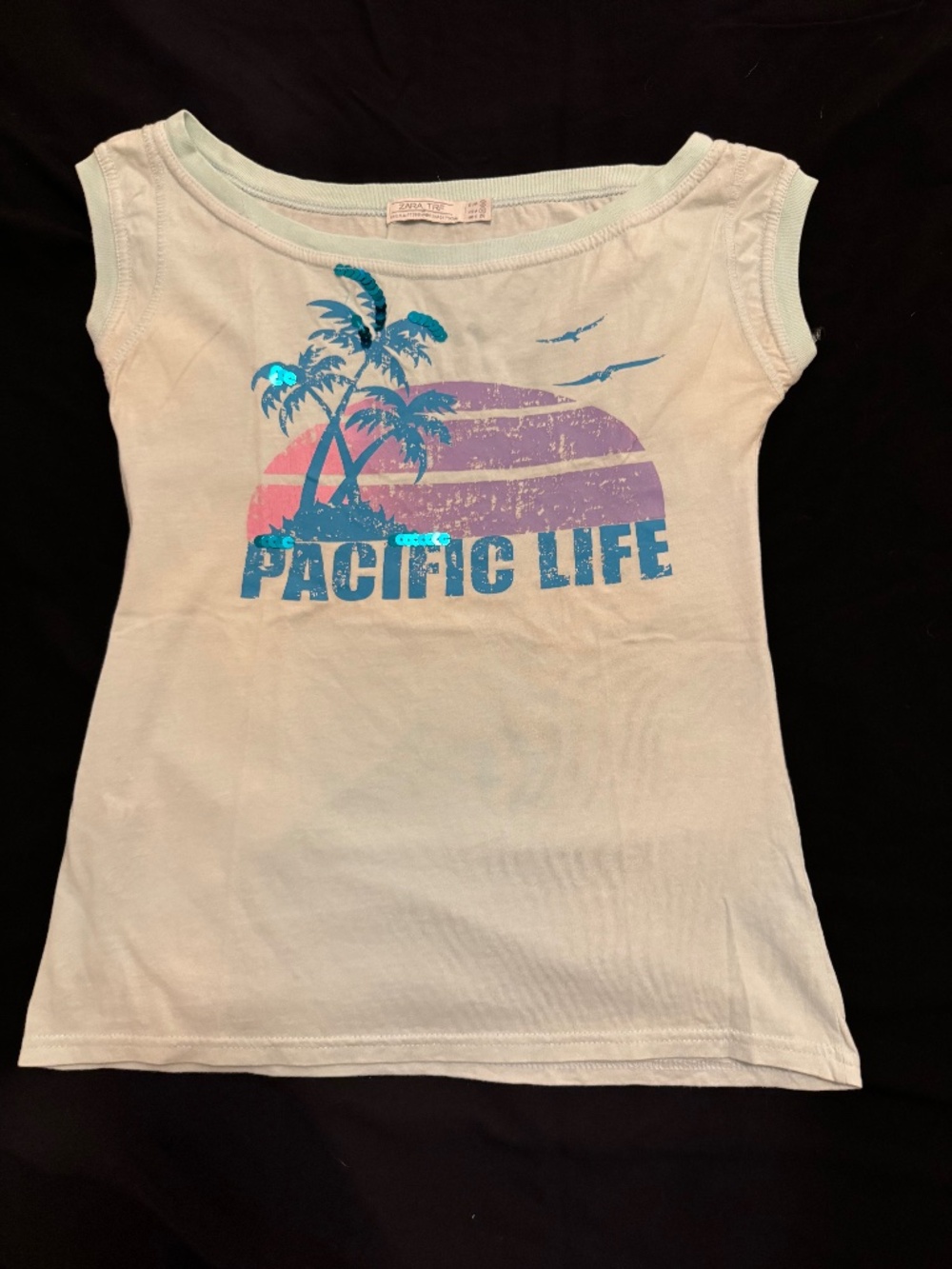 Zara Pacific Life Beach T-shirt size S